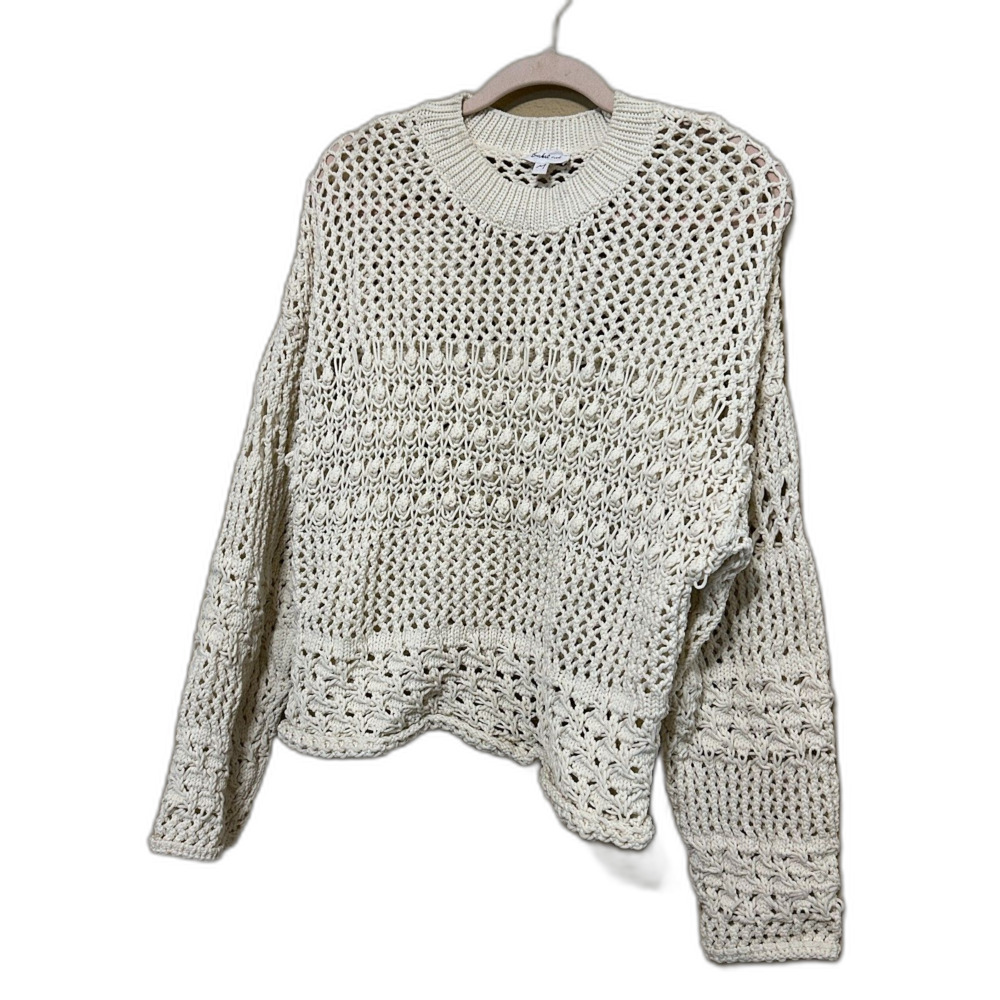 Bucket List Open Knit Crochet Sweater Women Medium Stretchy Oversized Beach Boho - Picture 3 of 10